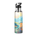 Blue Stainless Steel Insulated Water Bottle with Straw Lid O4913