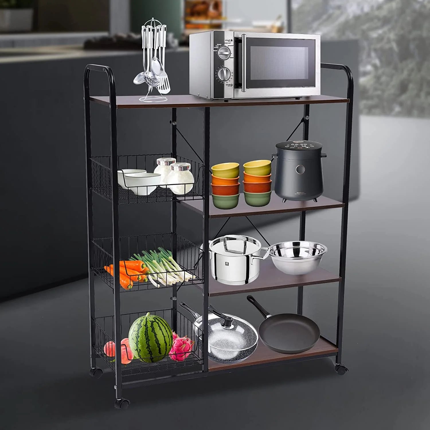 Industrial Microwave Oven Stand with Storage Shelf O7334