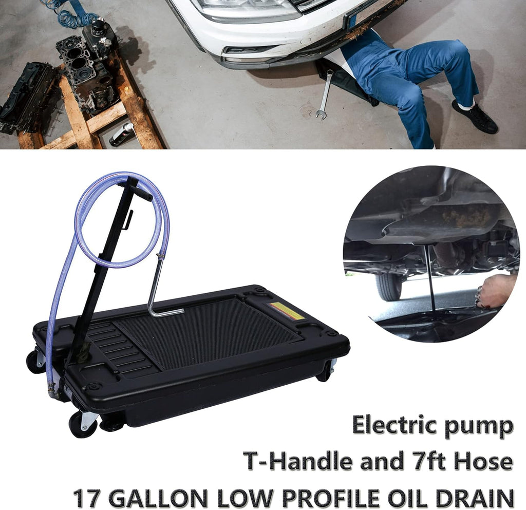 17-Gallon Oil Drain Pan with Electric Pump J2401