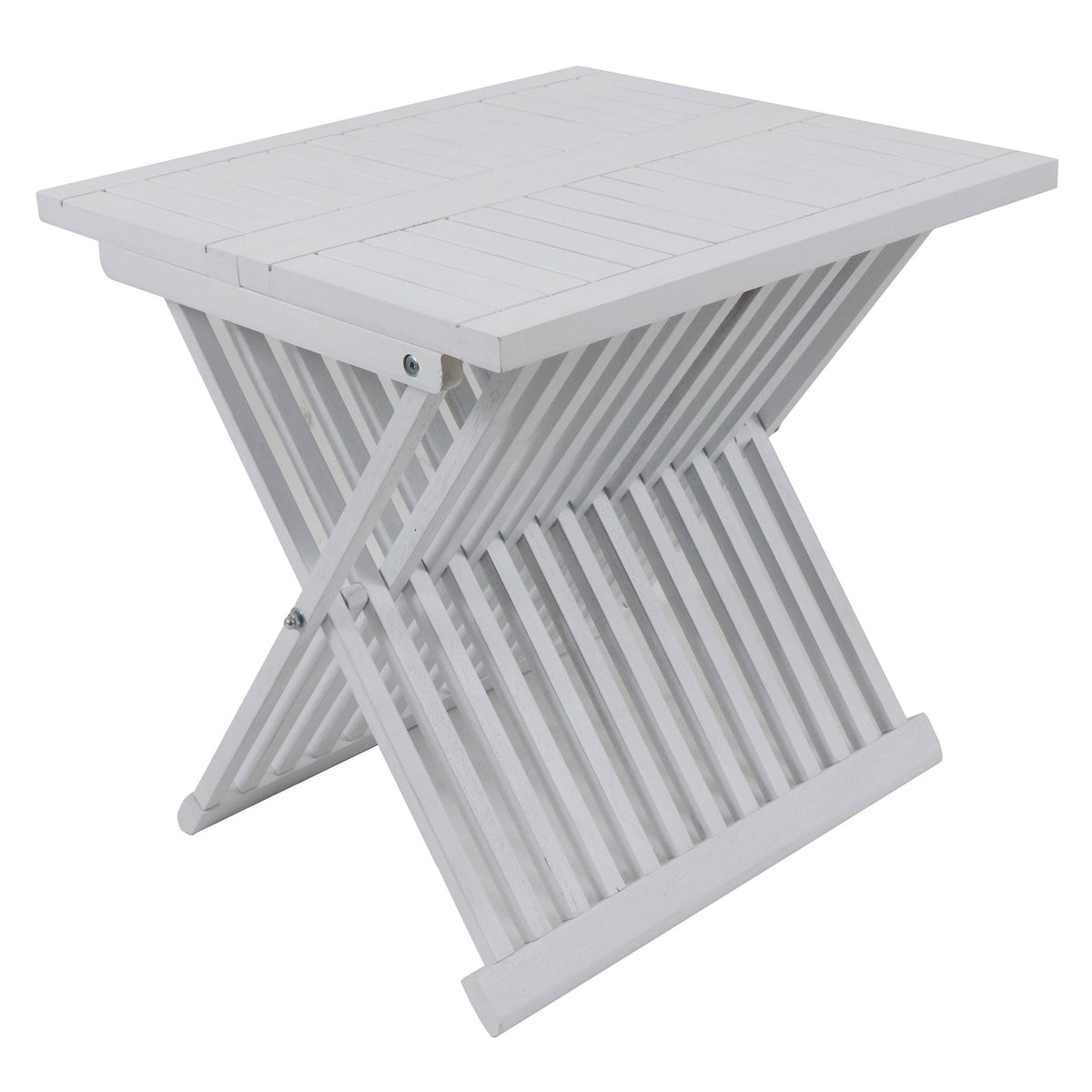White Acacia Wood Folding Table L1296