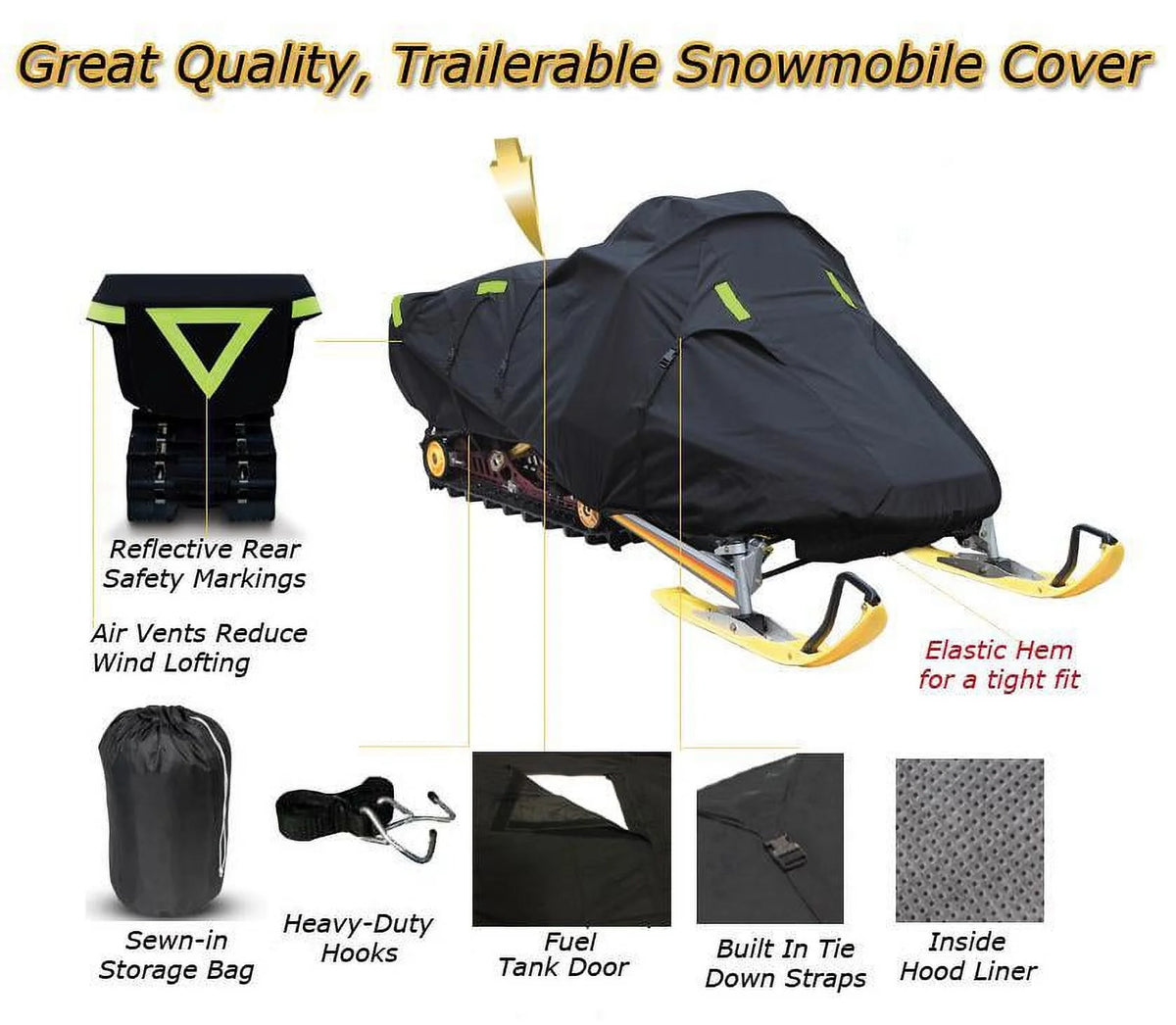 Trailerable 600 Denier Snowmobile Cover A155