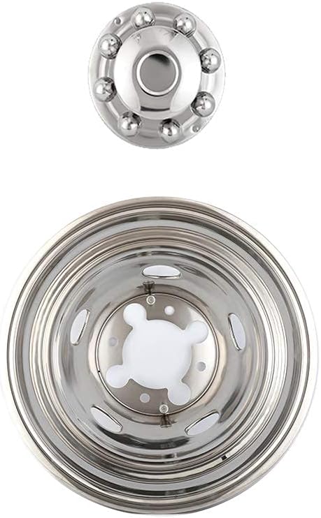 4pcs 17 Stainless Steel Polished Wheel Simulators Hub Caps Rim Covers with Removable Centre Cap G877256