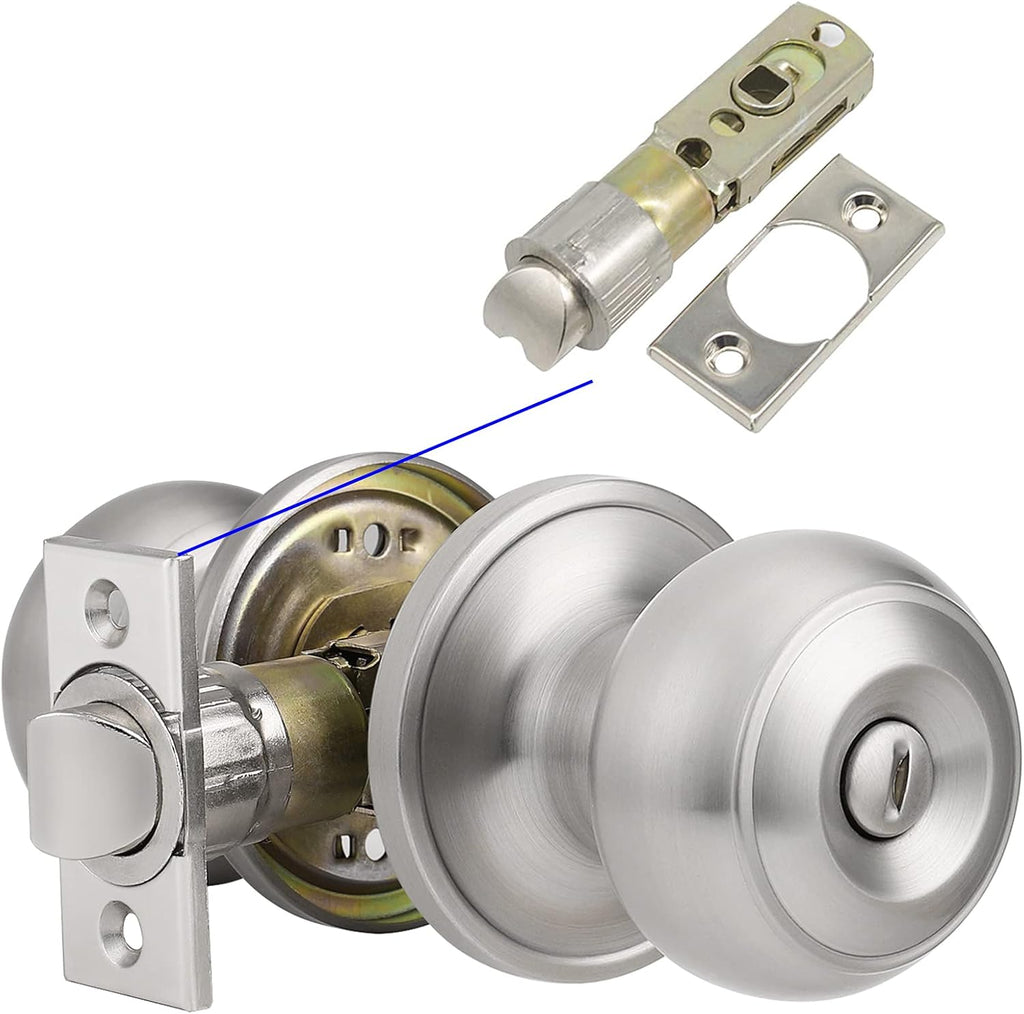 10 Pack Passage Interior Door Knobs with Removable Plate I530