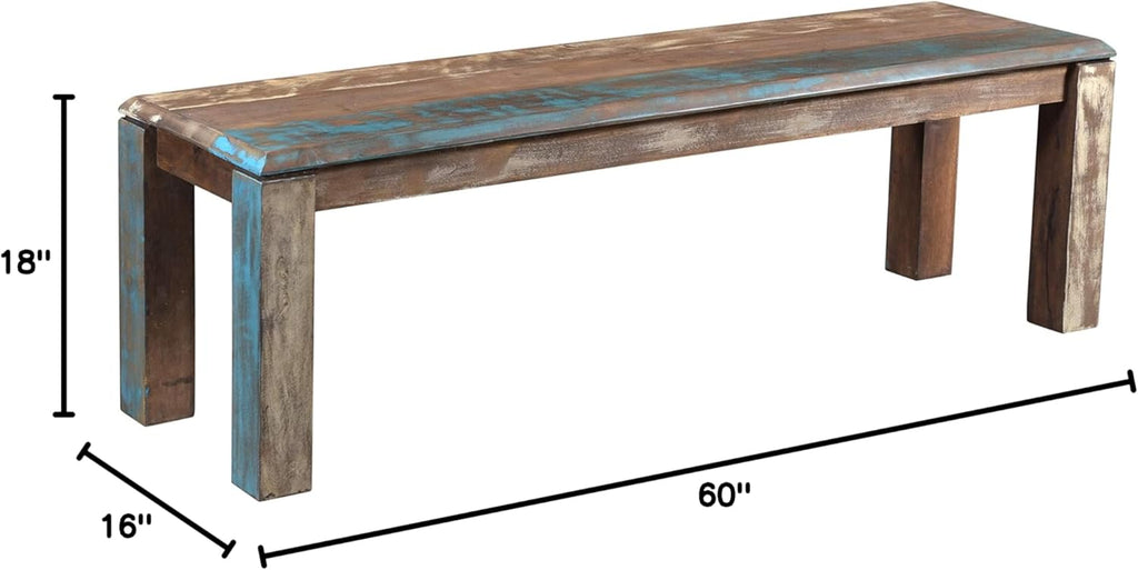 Brown Sheesham Wood Live Edge Bench N512