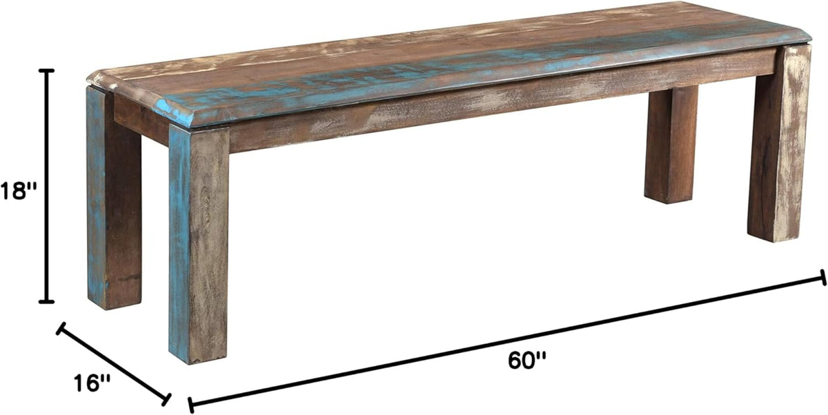 Brown Sheesham Wood Live Edge Bench N512