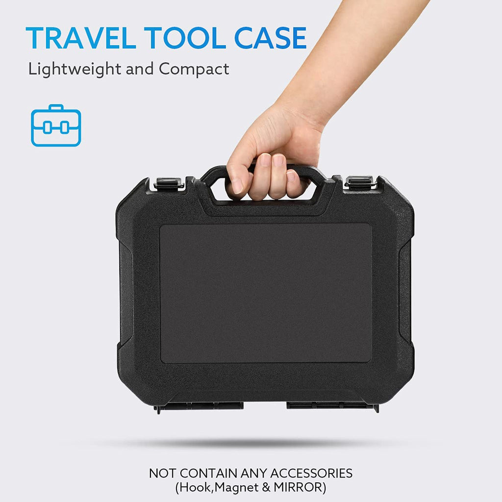 1080P Dual-Lens Endoscope with 5 IPS Screen, 5mm Ultra-Slim Inspection Camera, 7 LED Lights, 32GB Card, 3500mAh Battery, 16.5ft Waterproof Cable, Portable Hard Case V7093