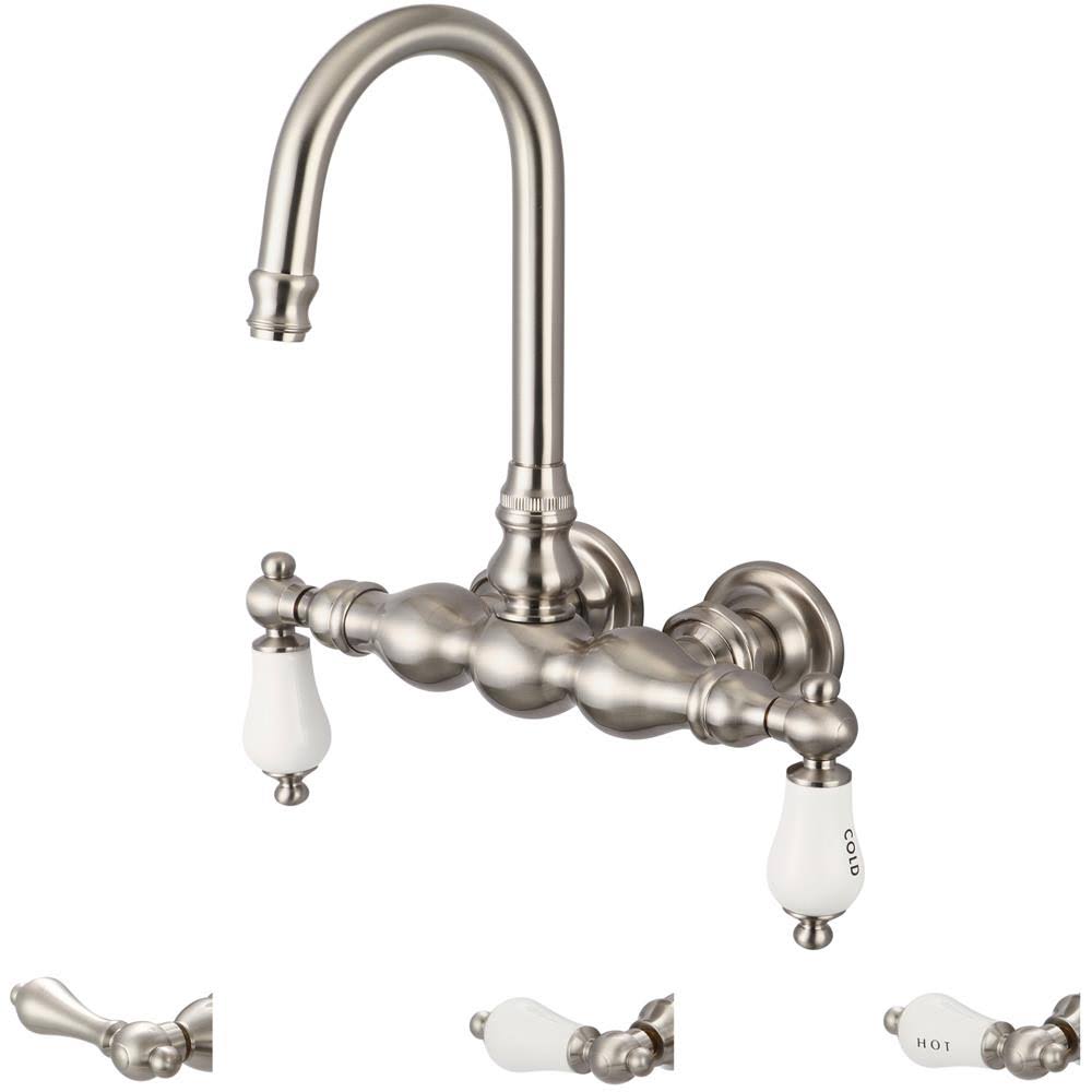 Vintage Classic Wall Mount Tub Faucet with Gooseneck Spout C700