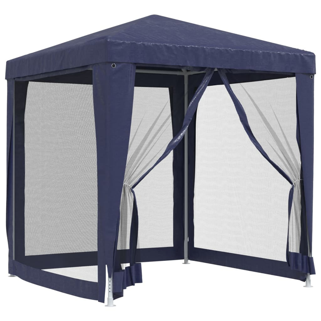 Blue Party Tent 4 Mesh Sidewalls 6.6'x6.6' HDPE T1098
