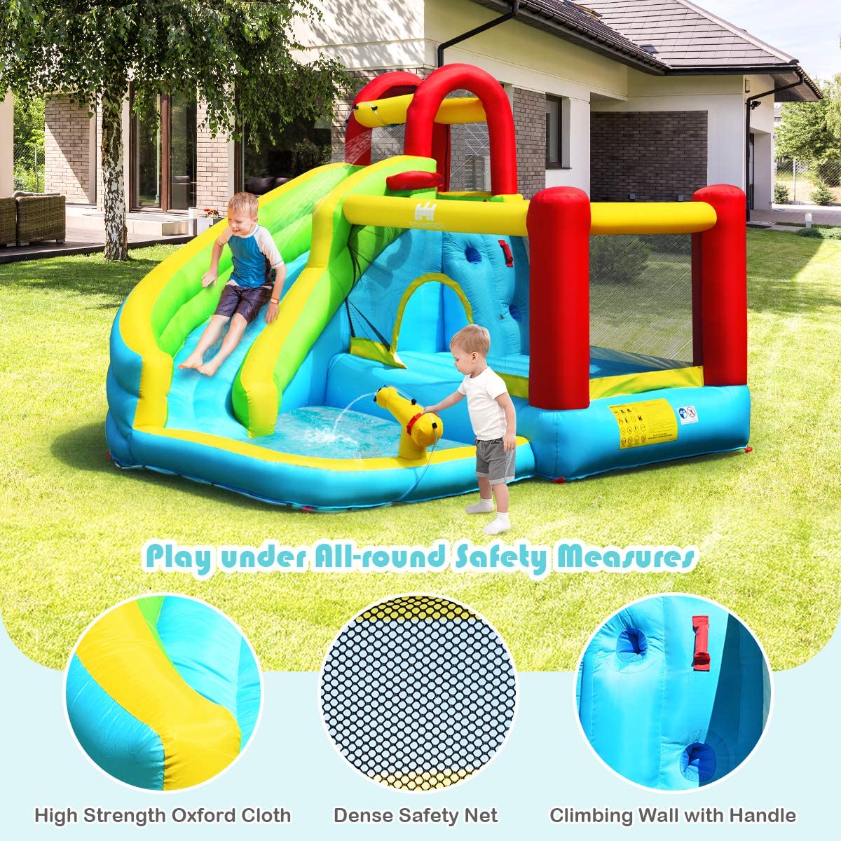 Inflatable Water Slide Bounce House with Splash Pool Y26272