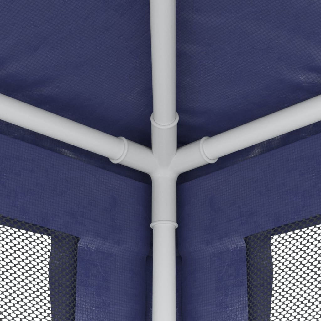 Blue Party Tent 4 Mesh Sidewalls 6.6'x6.6' HDPE T1098