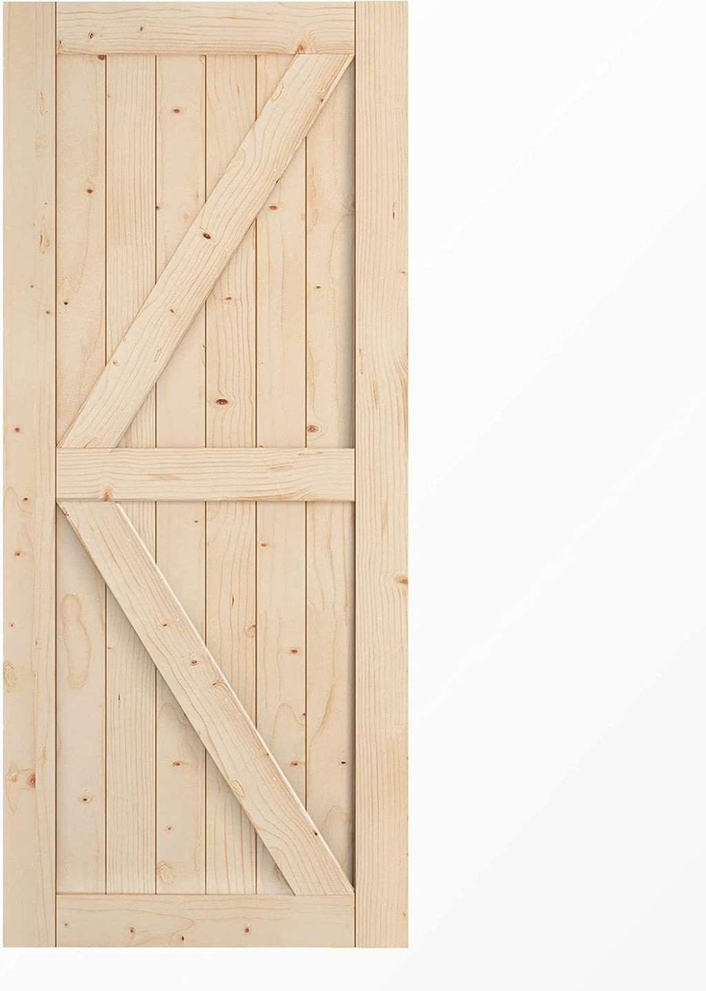 Solid Natural Spruce Sliding Barn Door V574