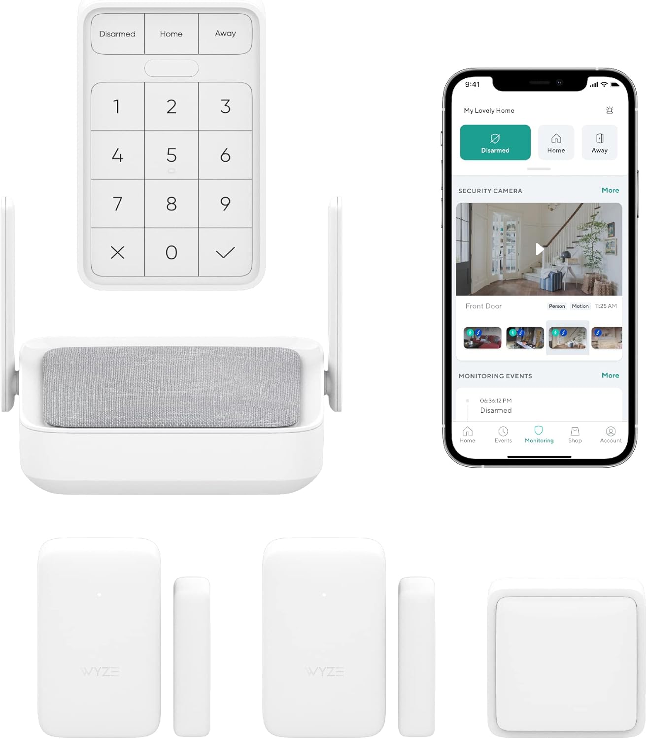 Home Security Core Kit: Hub, Keypad, Motion Sensor, Entry Sensors (x2) A35156