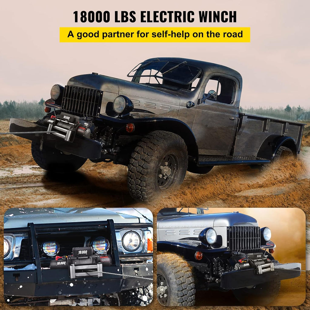 18000lbs 12V Electric Winch with Wireless Remote Control C6576