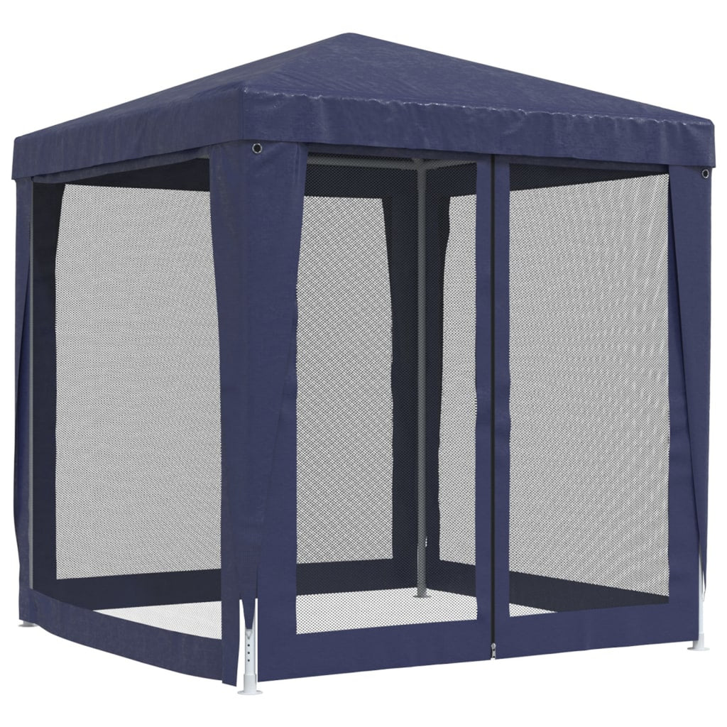Blue Party Tent 4 Mesh Sidewalls 6.6'x6.6' HDPE T1098