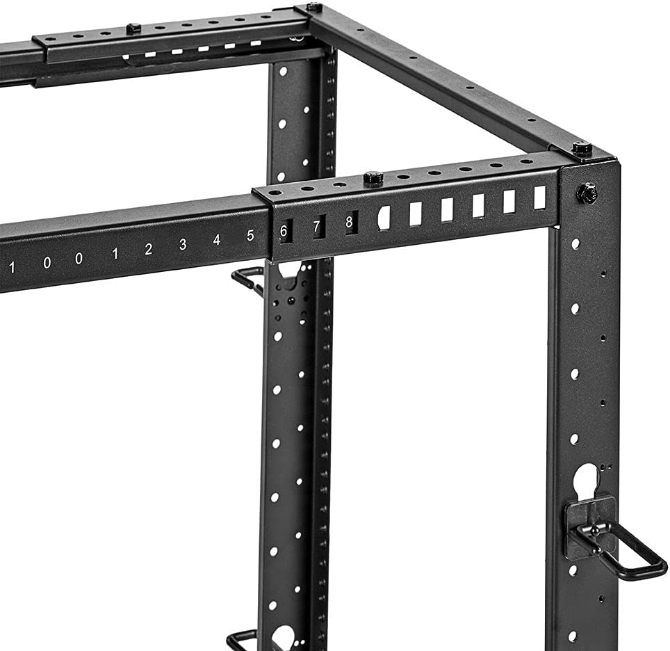 12U 4-Post Open Frame Server Rack, 19-Inch Adjustable Depth, Black T166