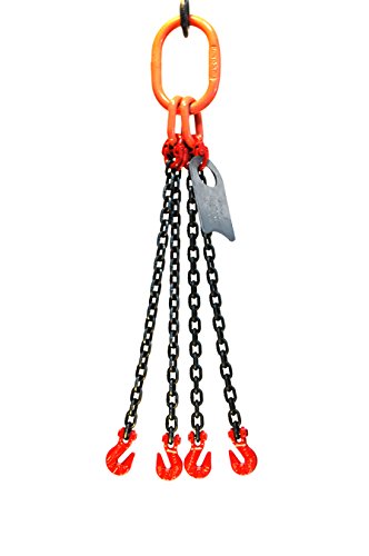 Chain Sling - 1/2" x 10' Quad Leg with Grab Hooks - Grade 80 C53734