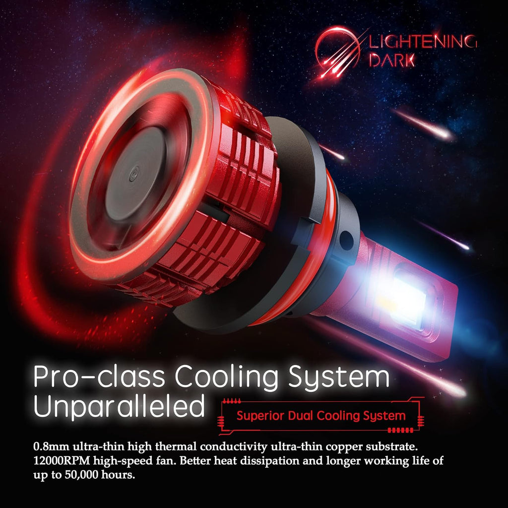 20000LM 6500K Cool White 100W LED Headlight Bulb HB5 Pack of 2 H2255