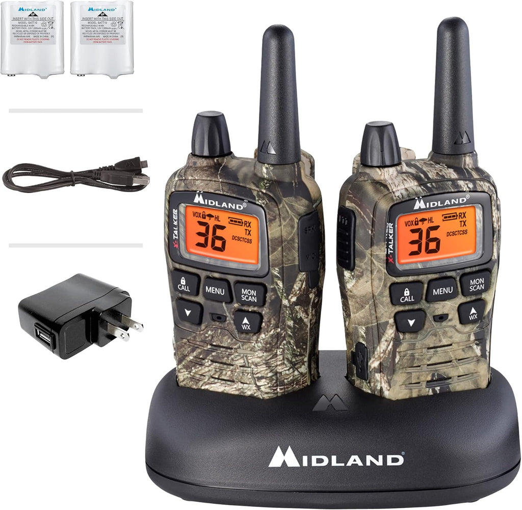 36 Channel FRS Two-Way Radio Walkie Talkie, Black/Silver, Pack of 2 O8718