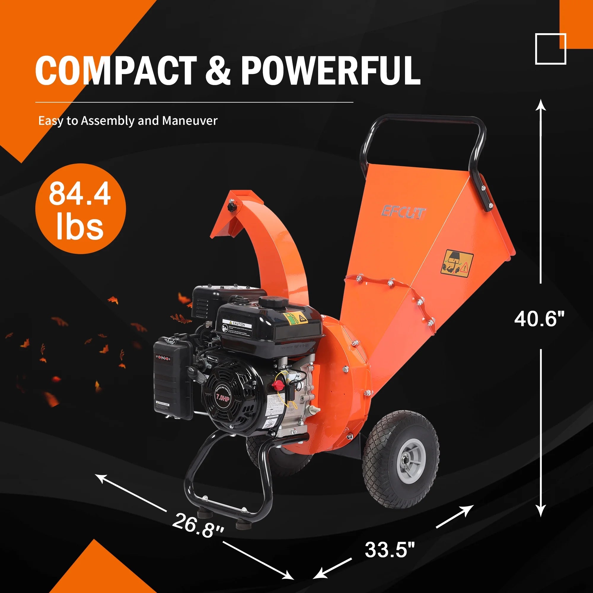 7 HP 212cc Gas Powered Wood Chipper Shredder V1313