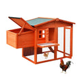 Large Wooden Chicken Coop with Nest Box H398