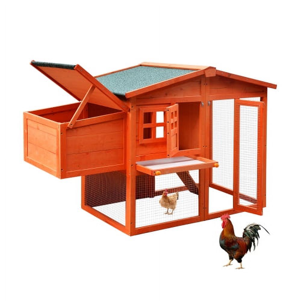 Large Wooden Chicken Coop with Nest Box H398