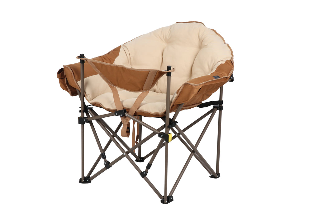 Beige Club Chair with Footrest G1678