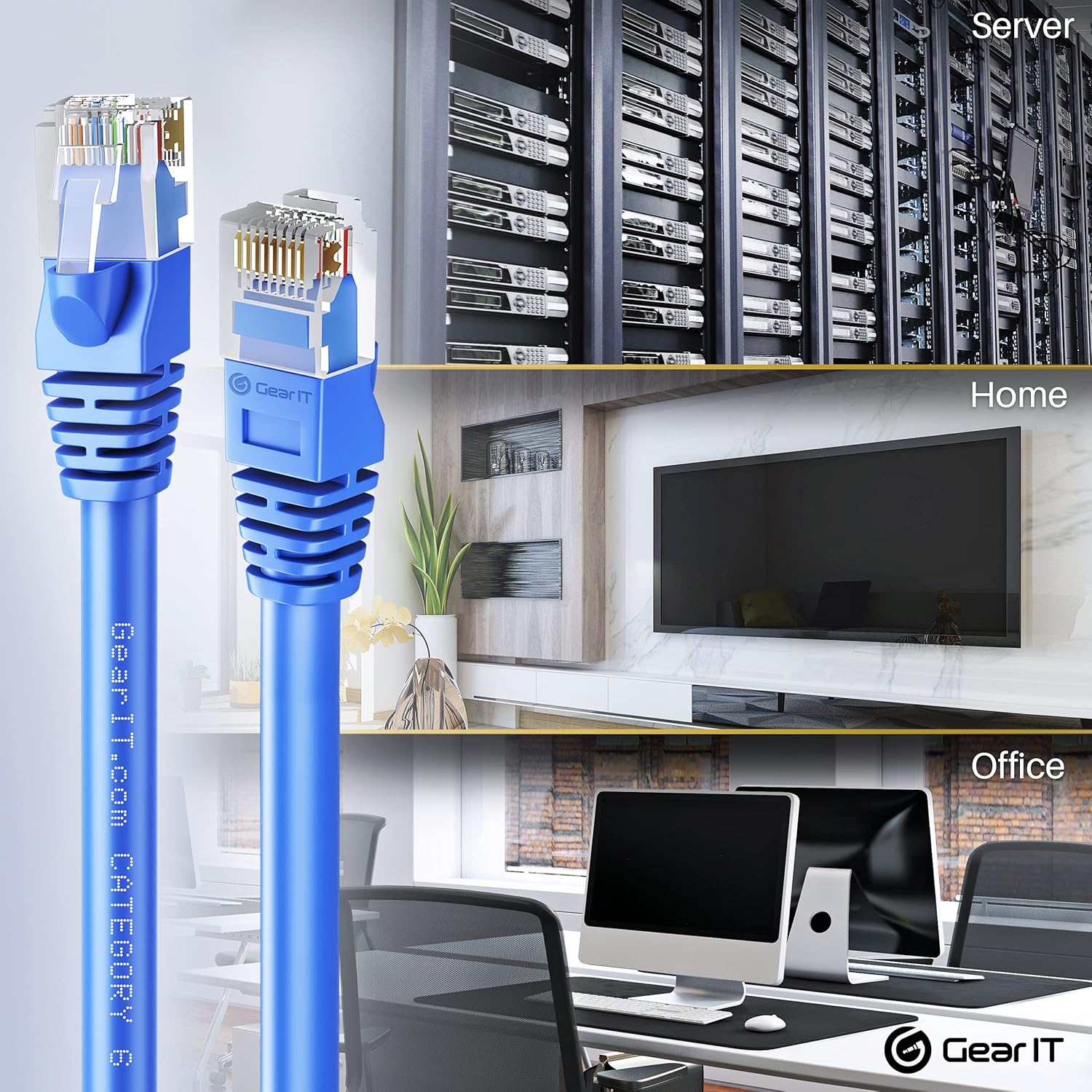 Cat6 Ethernet Cable 1 ft (50-Pack) Blue F546