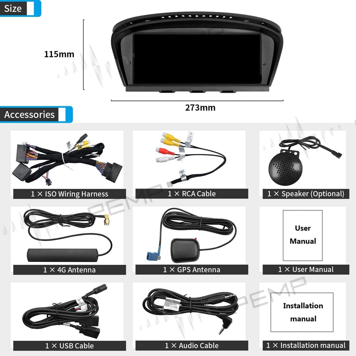 8.8 inch IPS Screen Android 10 Qualcomm 8-core 4+64G Carplay Head Unit T61467