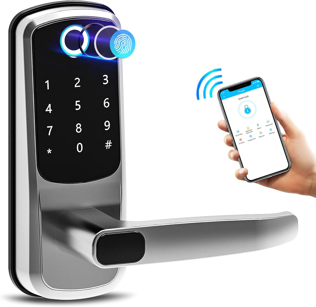 Fingerprint Door Lock Smart Lock with App Code Key and IC Card V3374