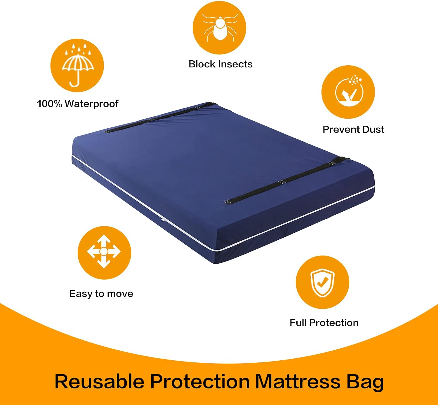 Twin Mattress Bag with Handles and Zipper R44336