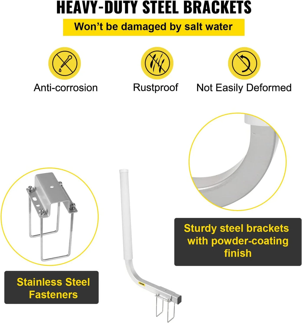 22 in. Steel Boat Trailer Guide-on with White PVC Tube Covers F5741