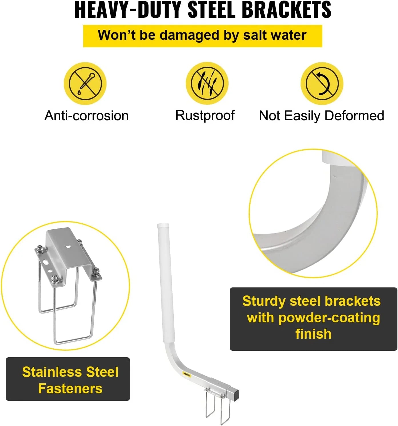 22 in. Steel Boat Trailer Guide-on with White PVC Tube Covers F5741