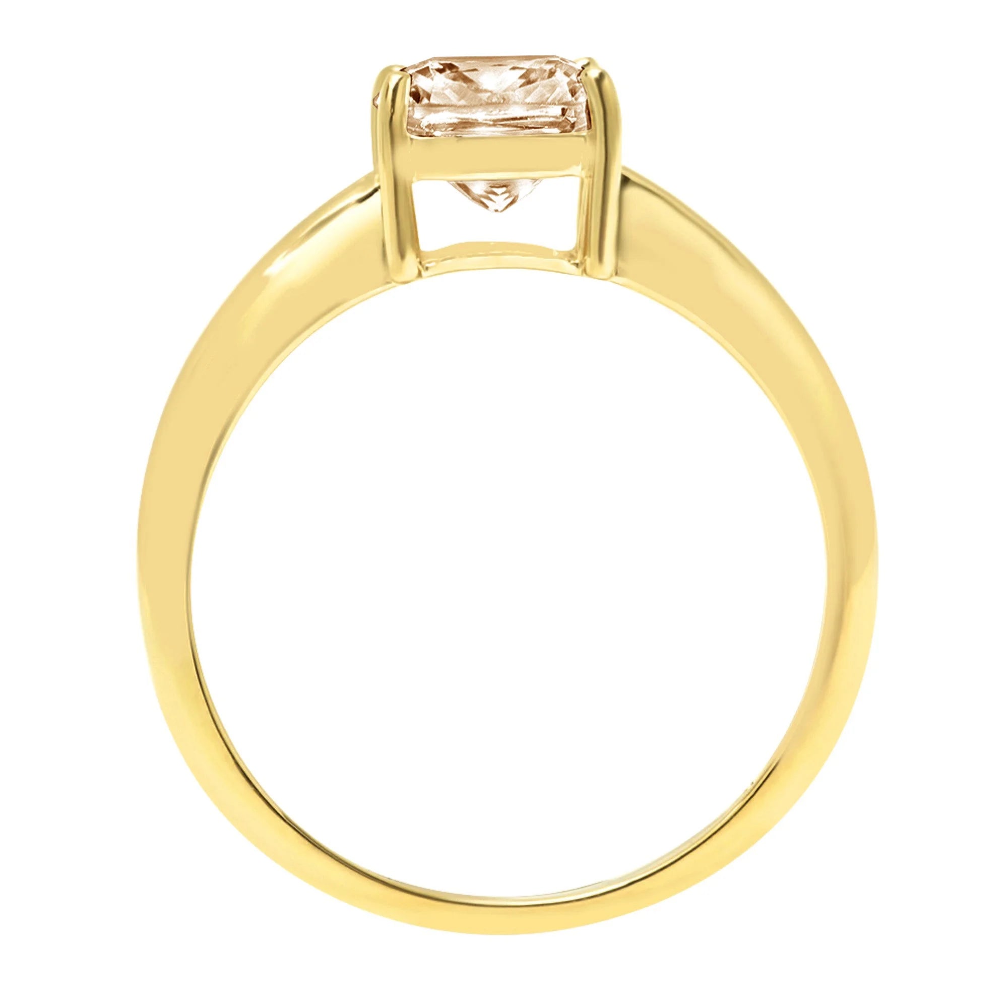 2.5ct Cushion Cut Yellow Moissanite 14k Yellow Gold Ring Size 8.5 W109