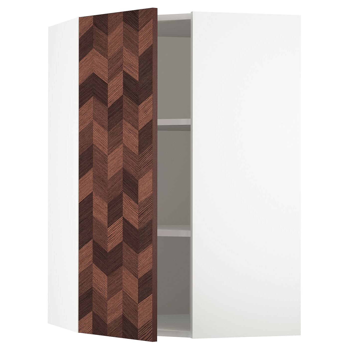 Corner Wall Cabinet with Shelves, White, Left-Handed U134