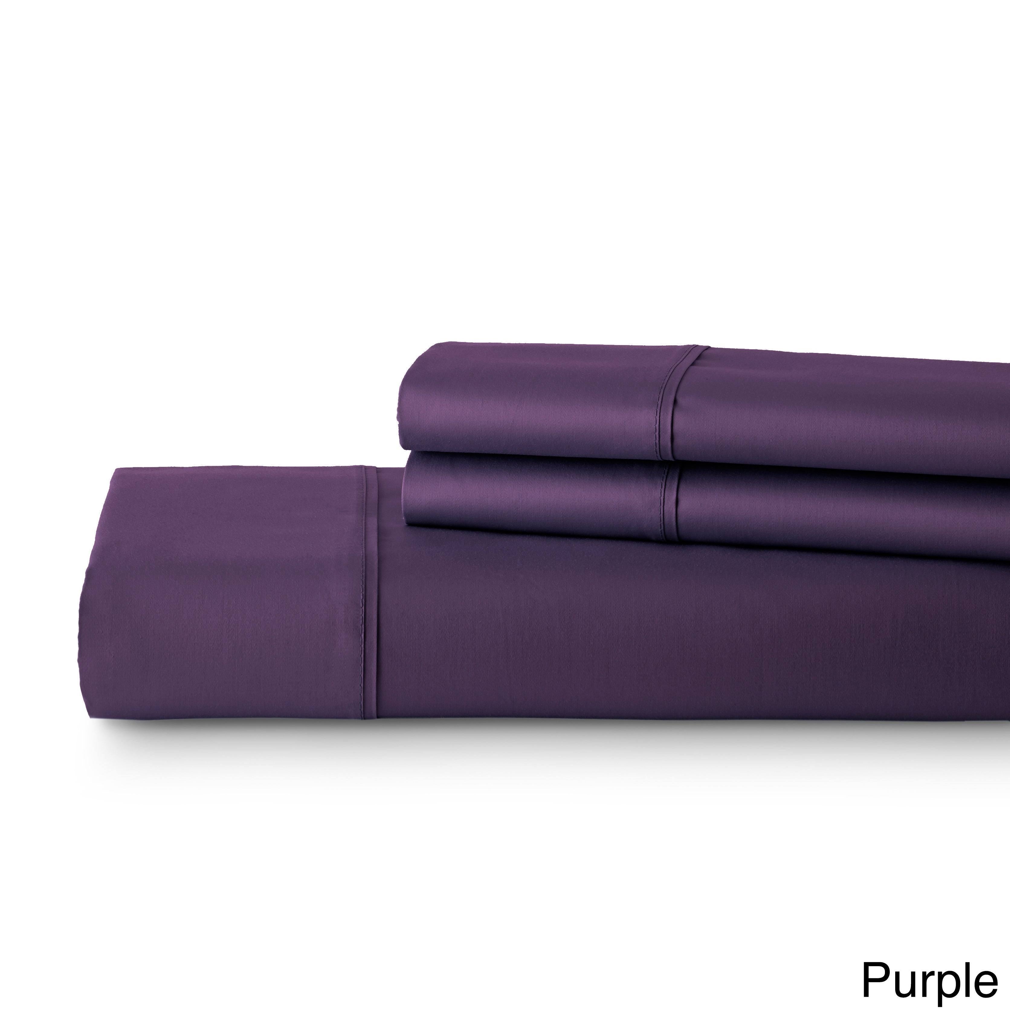 Purple Cotton Sateen Duvet Cover Set King / California King 3 Piece S766358