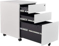 White 3 Drawer Locking Metal File Cabinet W473