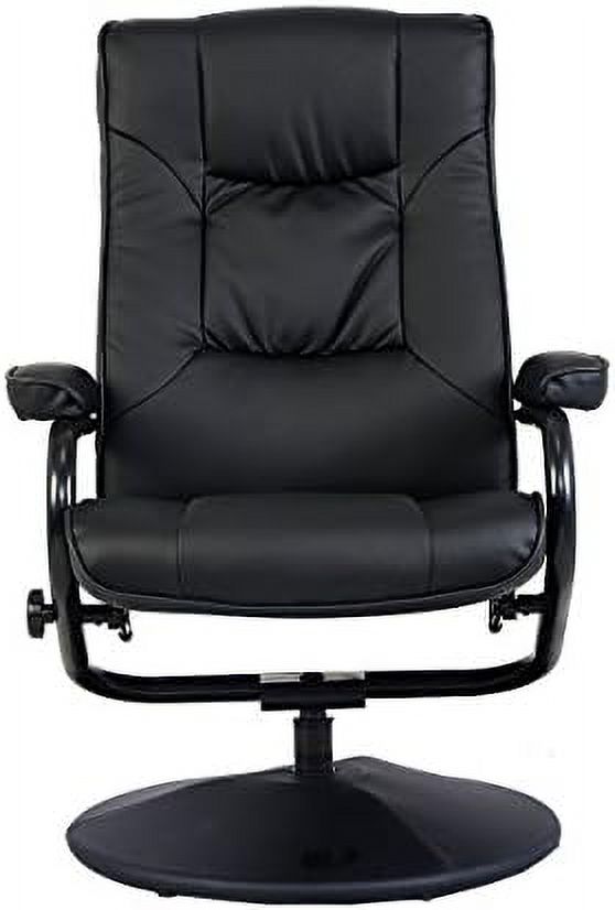 Gray PU Leather Recliner Chair with Ottoman B46368