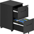 2-Drawer Mobile File Cabinet with Lock, Metal, Black A30976