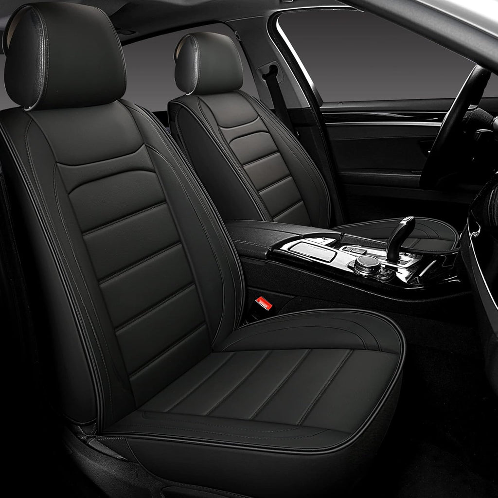 Beige Leather Car Seat Covers 2 PCS Front X8668
