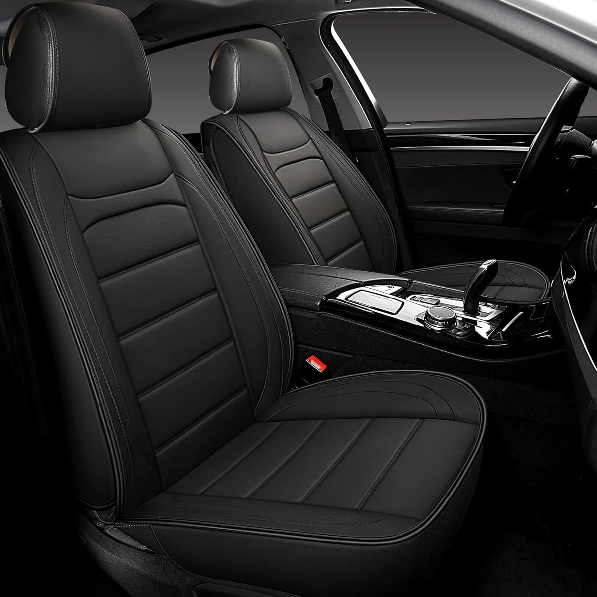 Beige Leather Car Seat Covers 2 PCS Front X8668