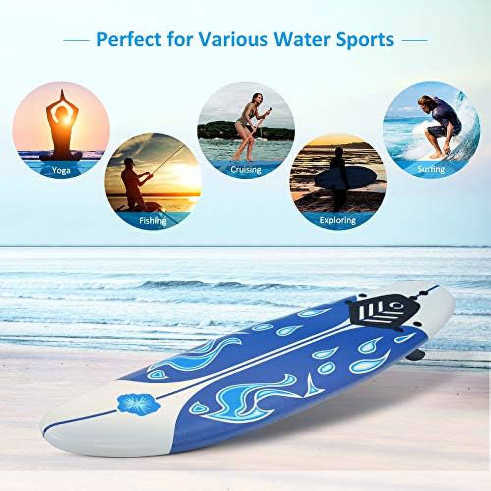 Non-Slip Surfing Board With Removable Fins & Leash O49678