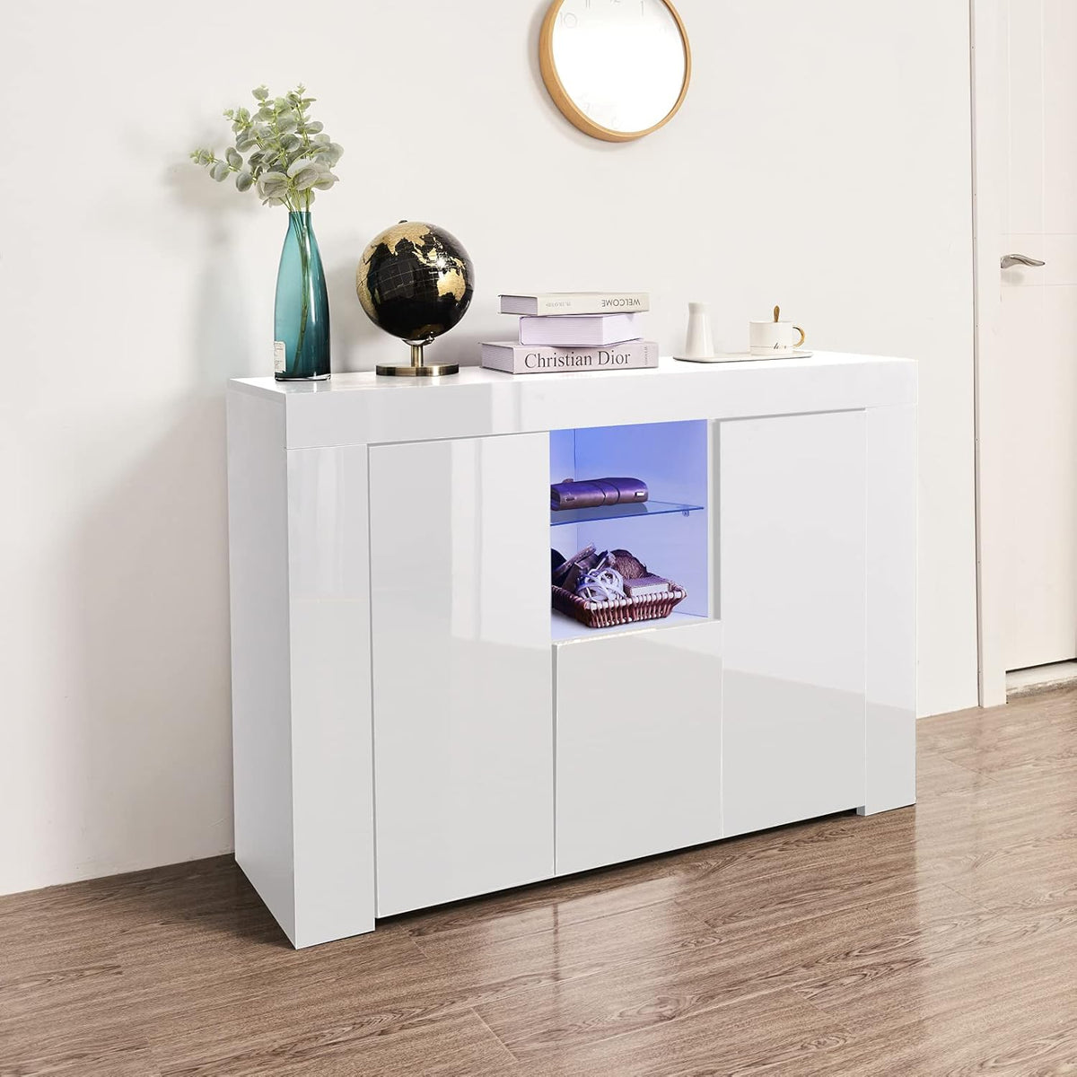 Black Sideboard Storage Cabinet with Drawer and 2 Doors W226747