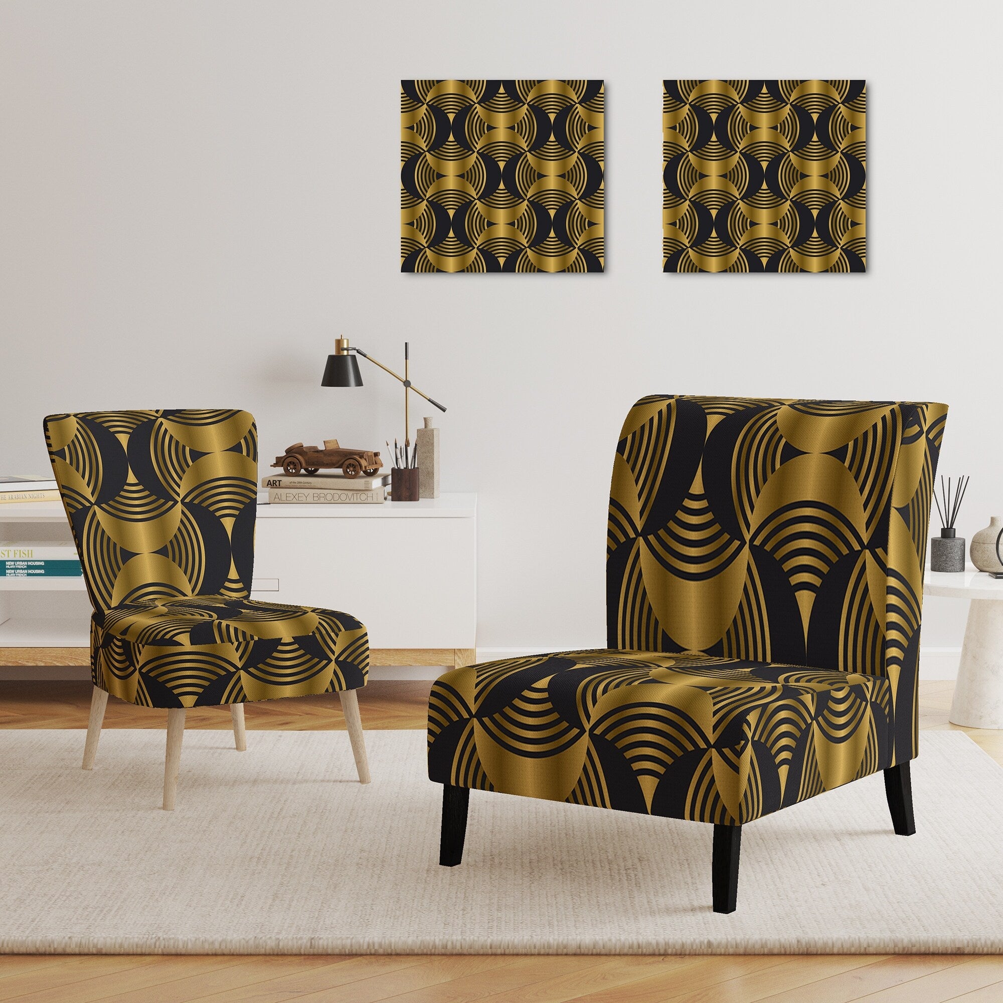 Upholstered Mid-Century Accent Chair Y281