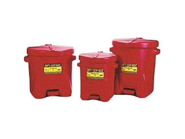 6 Gallon Red Polyethylene Oily Waste Can N33613