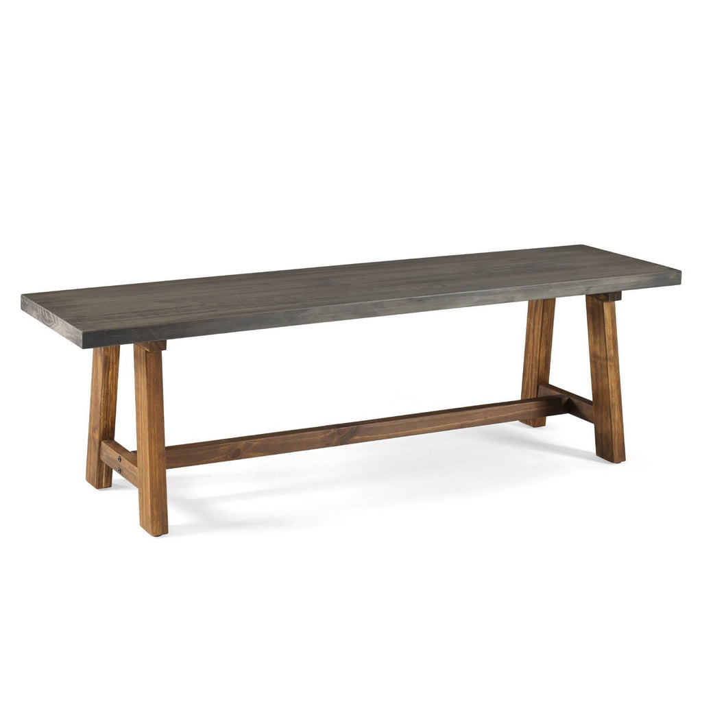 Solid Wood Trestle Dining Bench Gray/Brown M824939