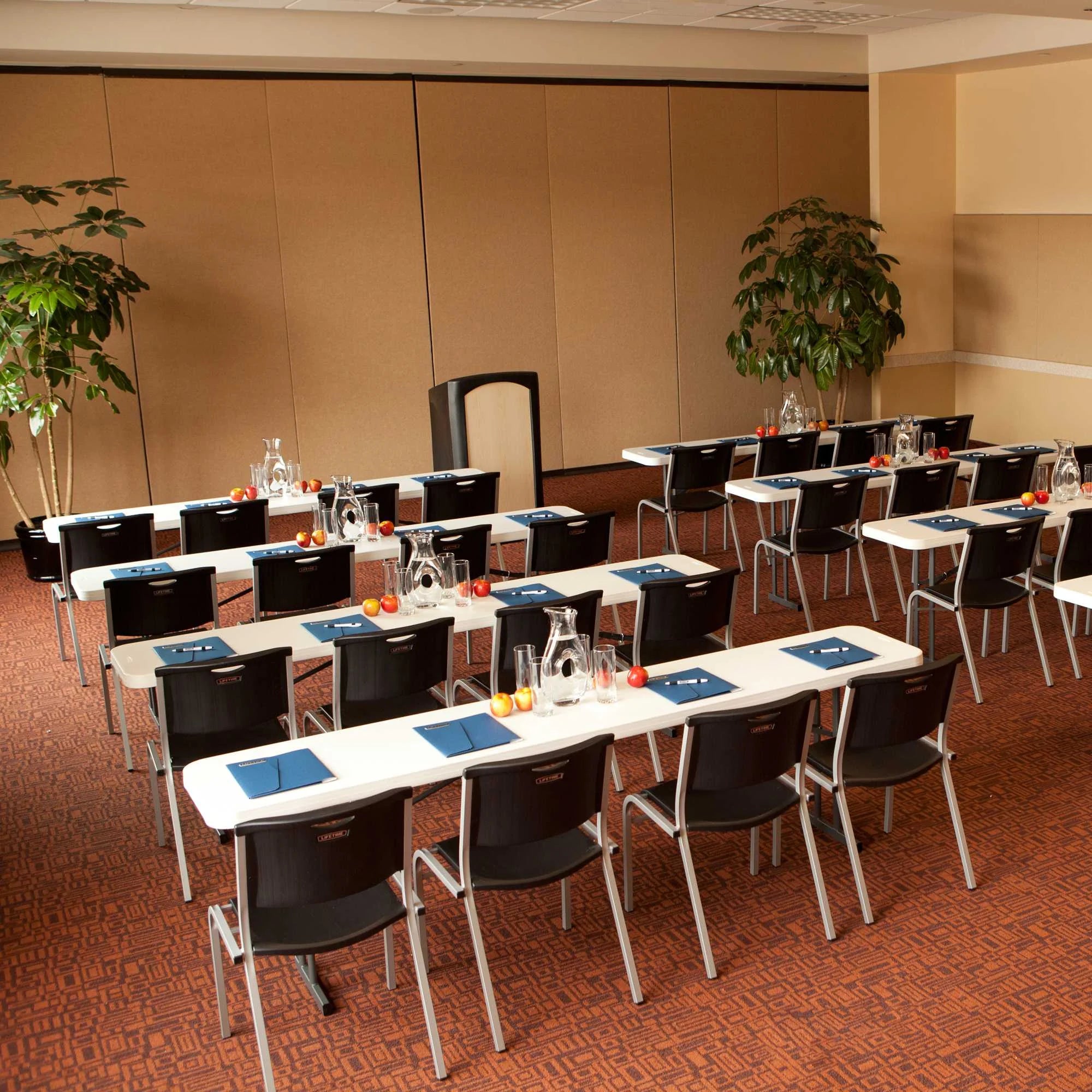White Granite 8 Foot Seminar Table, Set of 5 W723