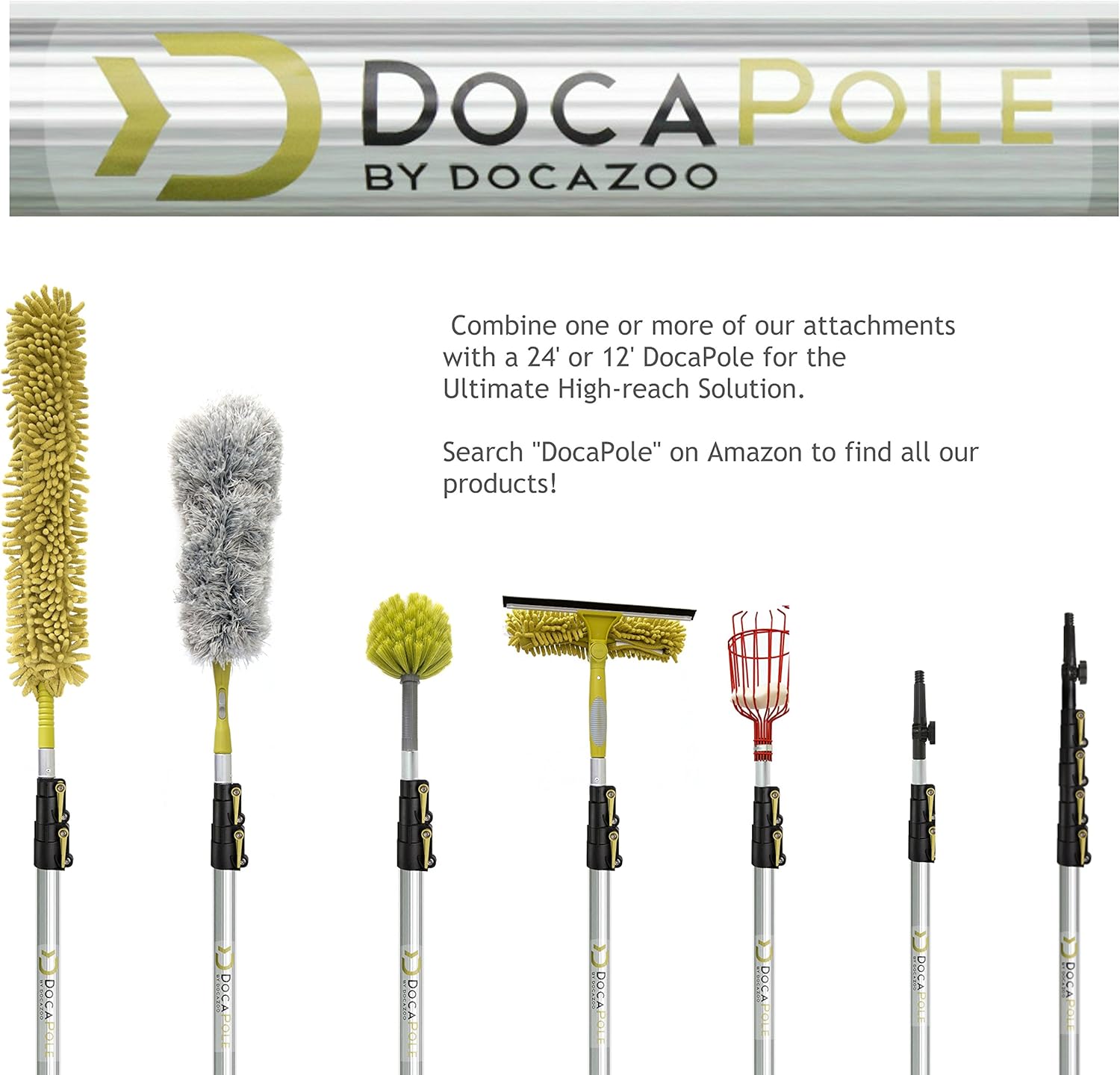 Extension Pole with Microfiber Ceiling Fan Duster and Removable Chenille Dusting Cloth D546352