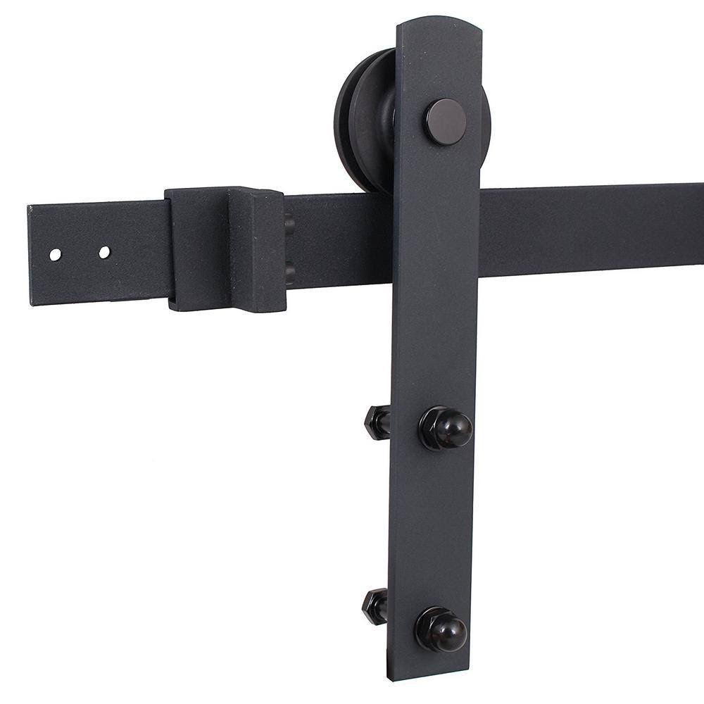 Unfinished Paneled Wood Barn Door with Installation Hardware Kit O9852