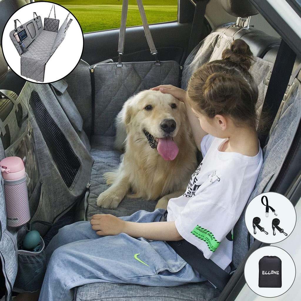 Large Dog Hammock Car Seat Cover with View Mesh Window, Waterproof Nonslip, Pack of 2 U61954