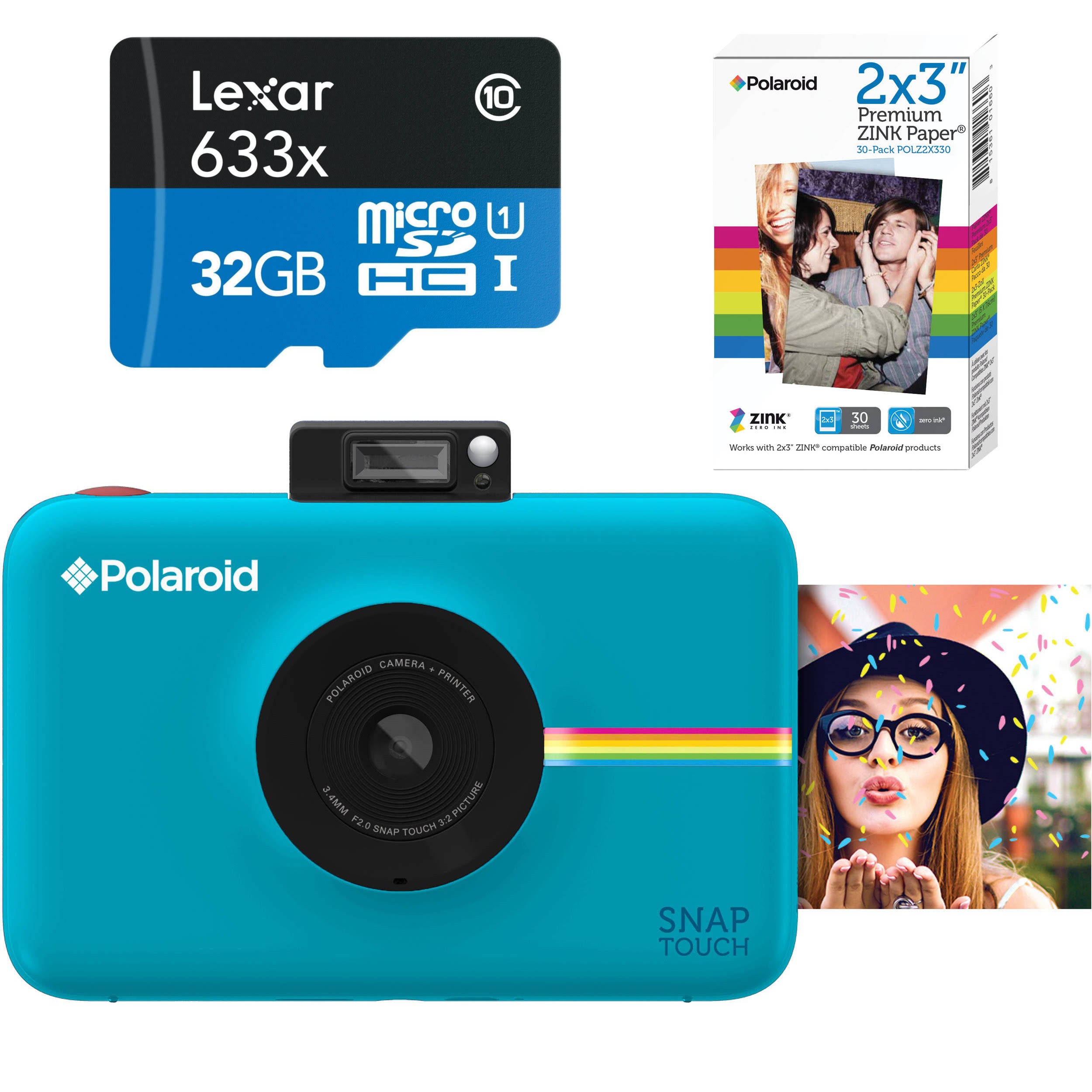 Blue Instant Print Digital Camera with LCD Display N301694